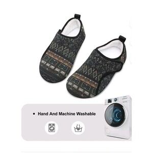 L-RUN Unisex 9.5 Slipper Shoe Black Fuzzy Cozy House Bedroom Grounding Edema EUC